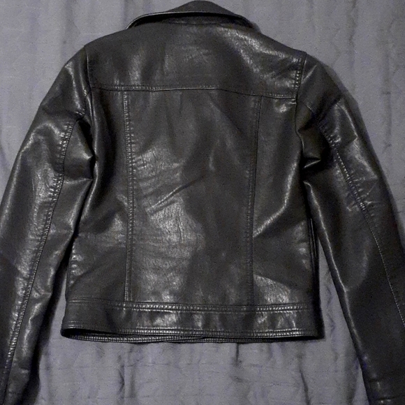 topshop faux leather motorcycle jacket - Picture 2 of 6